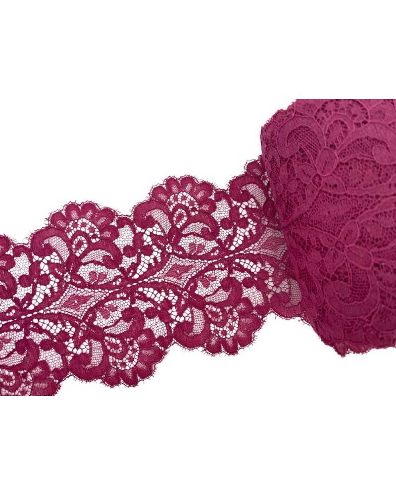 Burgundy Embroidered Lace Trim, Maroon Purple Lace Trim, Rose Lace