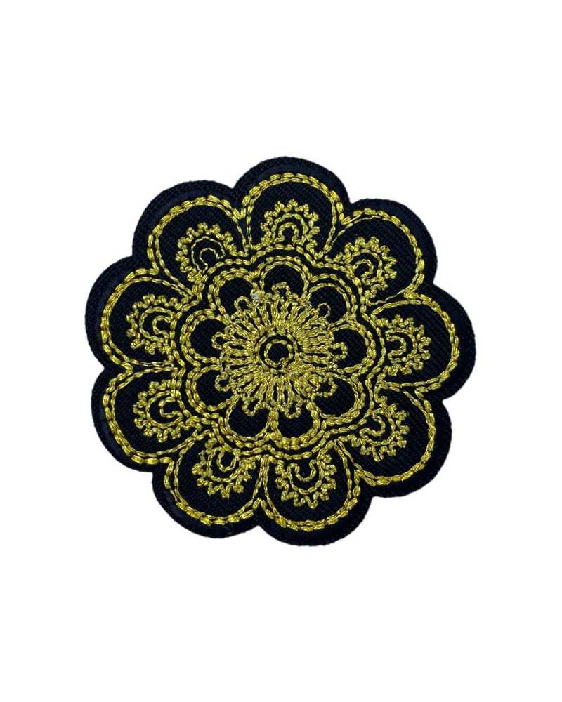 transfert textile noir thermocollant motifs arabesques et fleurs