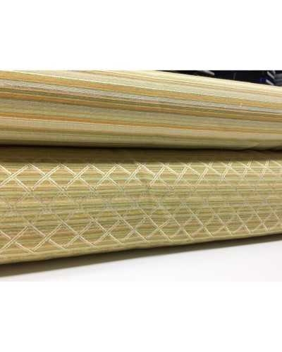 Coordinated fabric for upholstery Costiera lurex stripe and rhombus: green, yellow and beige 2.80 m high