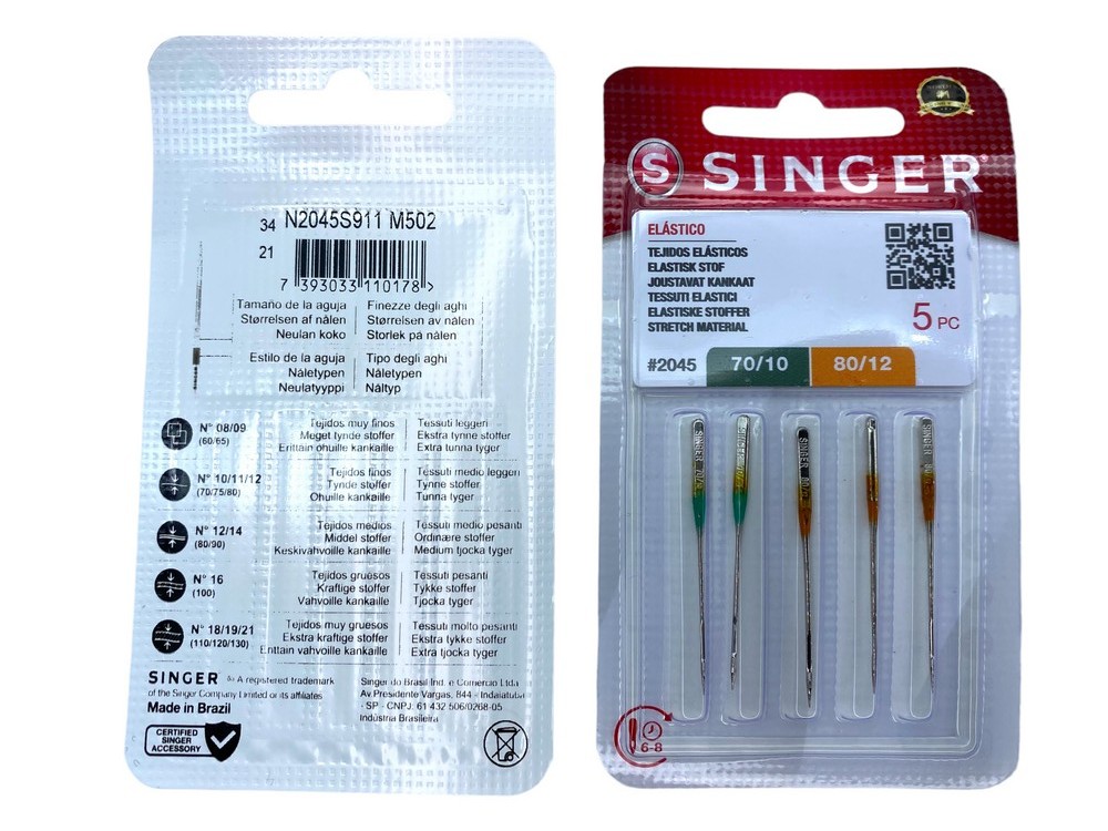 Agujas para máquina de coser Singer Stretch 2045 70 10 80 12