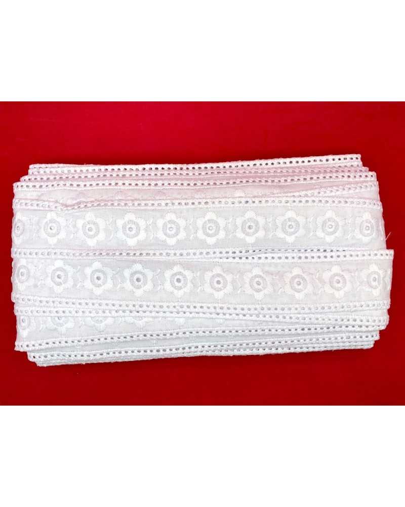 White Lace Trim Ribbon Embroidered Cloth