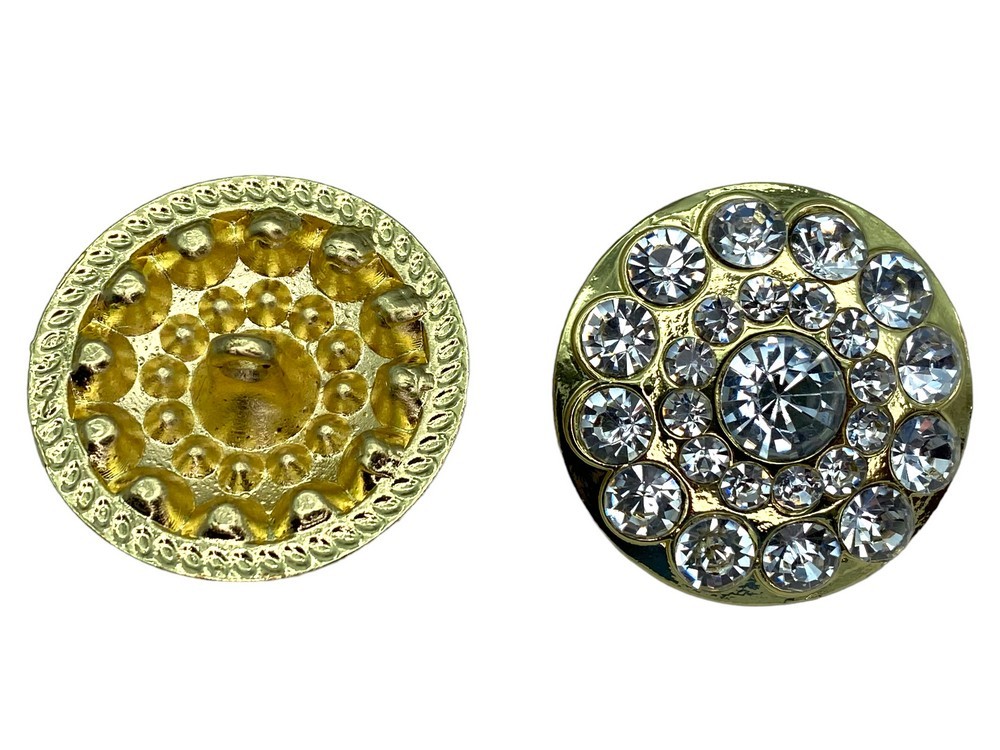 6 bottoni di metallo, bottone gioiello strass, metallo 16 mm oro e fuc –  Di-gigi