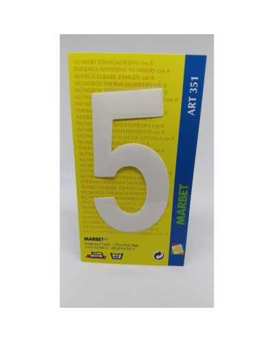 Applications Thermoadhesive numbers in white pvc marbet 8 cm high