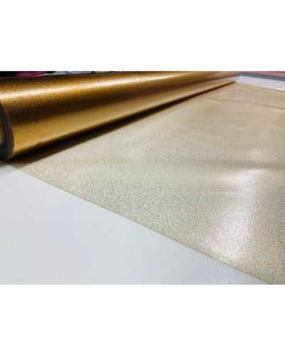 Transparent plastic pvc tablecloth with gold glitter 140 cm high