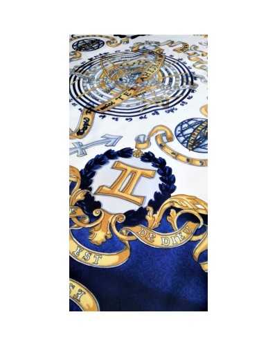 Blue and yellow sailor printed nylon fabric 150cm high